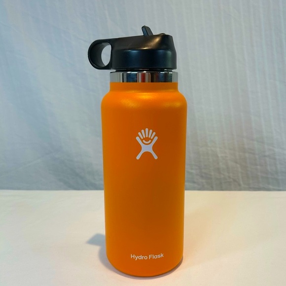 Hydro Flask | Dining | Hydro Flask 32 Oz Tangerine Wide Mouth Bottle Flex  Straw Lid Finger Hold | Poshmark